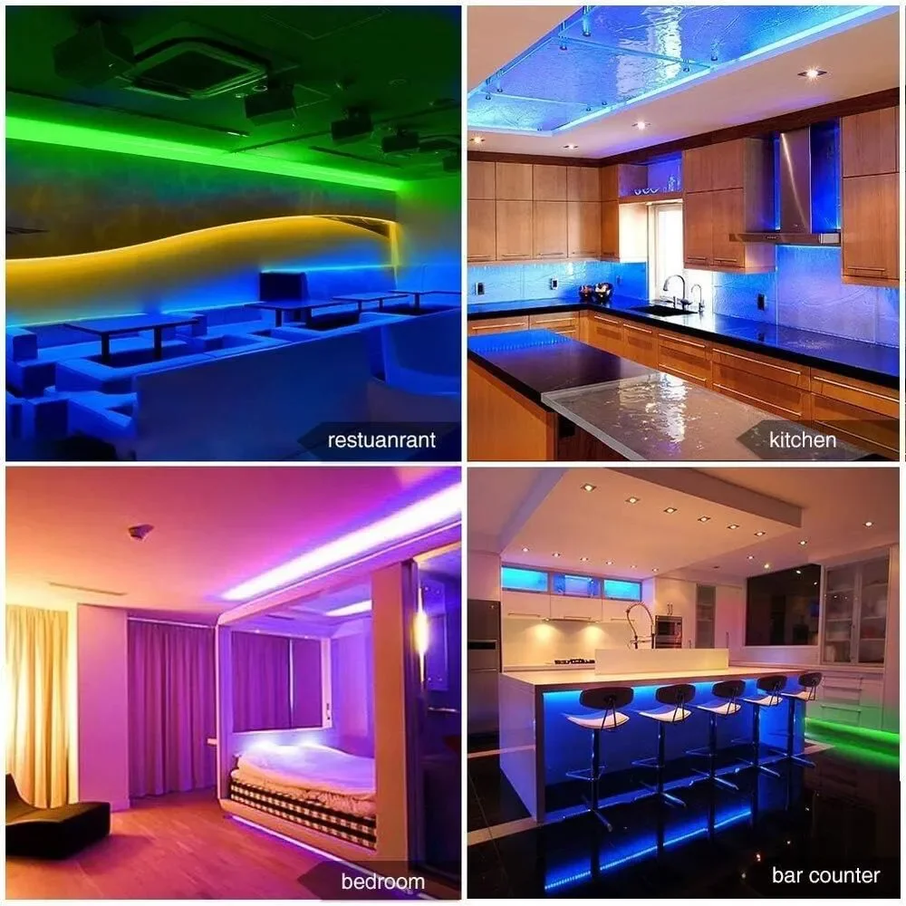 Led Strip Lights Color Changing 16.4ft with Power Supply & Remote